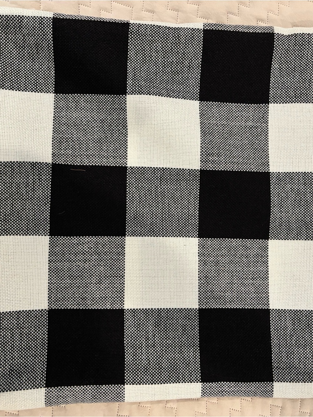 Black and White Buffalo Check Fabric Panel